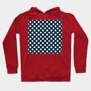 Navy Blue Nautical White Polka dots Hoodie